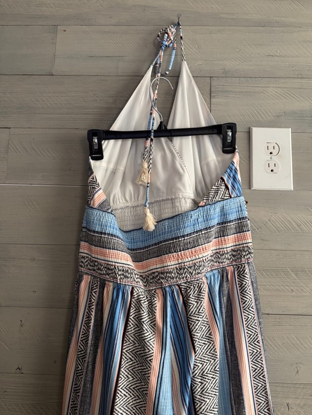 VENUS Multicolor Striped Halter Jumpsuit in Blue & Pink - Picture 8 of 13